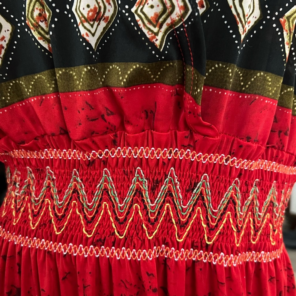 Women's Jessica Taylor Red & Black Maxi Dress/Swim Coverup 1X - Picture 8 of 8